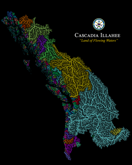 Cascadia bioregion watershed map_wildculture