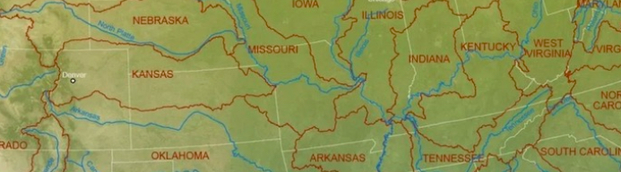 Watershed map of USA