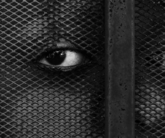 Black face behind fence, Gioncarlo Valentine, journal of wild culture